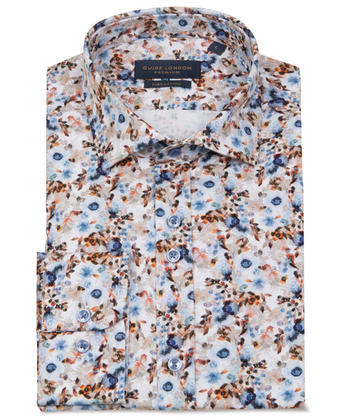 Premium Cotton Men's Floral Pattern Shirt