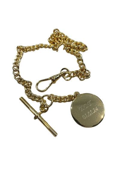 Gold Patterned Half Hunter Mechanical Pocket Watch