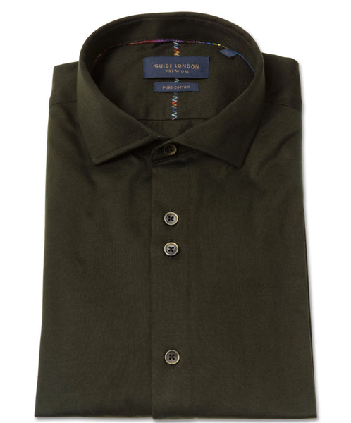 Men’s Cotton Long Sleeve Shirt in Green