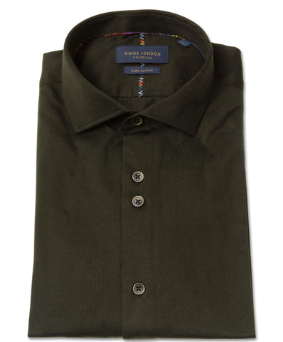Men’s Cotton Long Sleeve Shirt in Green
