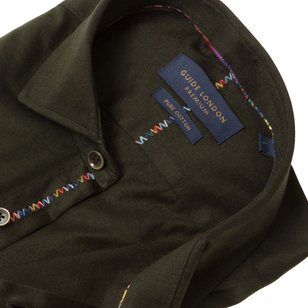 Men’s Cotton Long Sleeve Shirt in Green