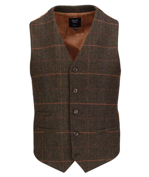 Checked Olive Herringbone Tweed Jacket