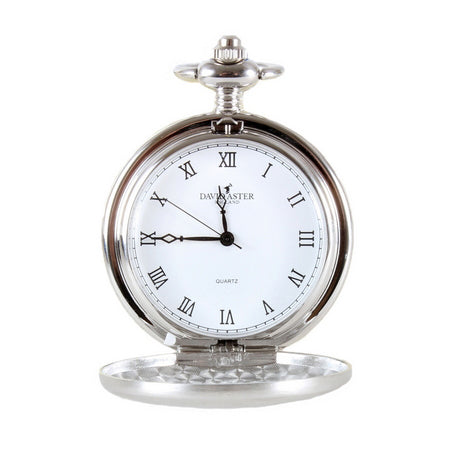 Silver Brush Quartz Full Hunter Pocket Watch