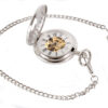 Silver Patterned Quartz Half Hunter Mechanical Pocket Watch