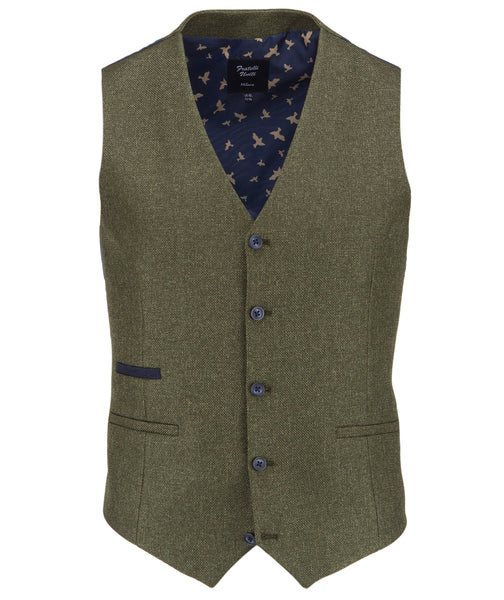 Olive Textured Waistcoat